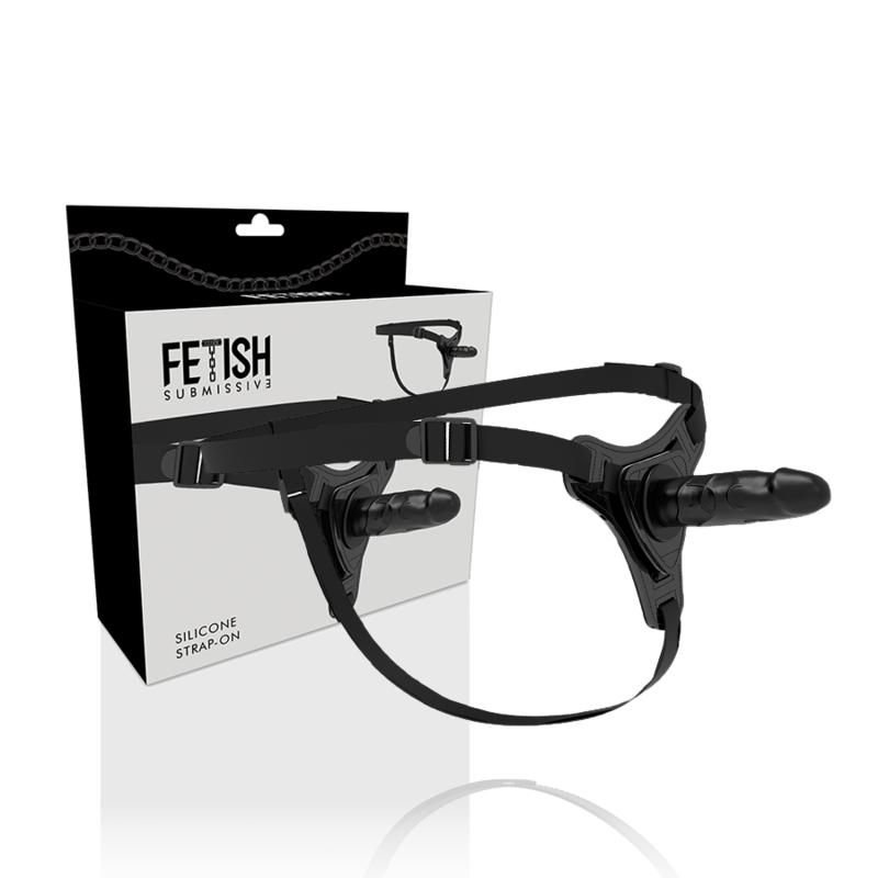 Harnais avec gode réaliste noir 15 cm – Fetish Submissive, vue 2