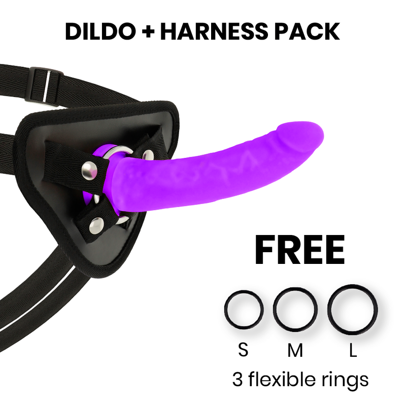 Harnais avec gode silicone violet 17 cm – DeltaClub, vue 2