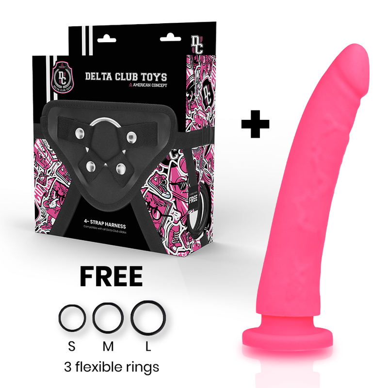 Harnais avec gode silicone rose 20 cm – DeltaClub, vue 3