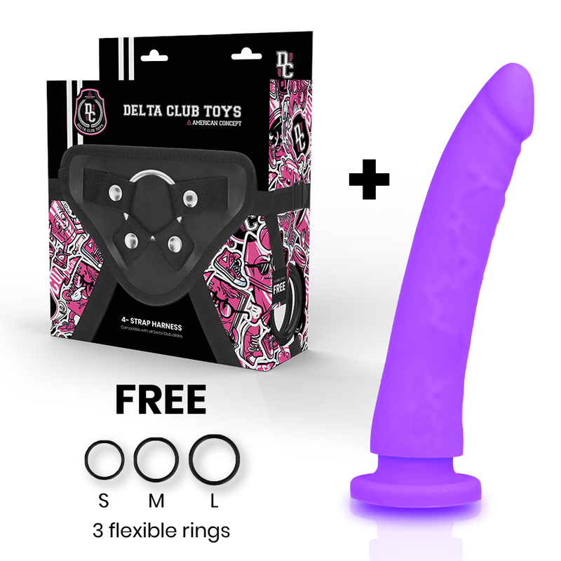 Harnais avec gode silicone violet 20 cm – DeltaClub, vue 3