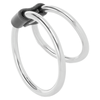 Double anneau pénien métallique 5 et 3,8 cm – Darkness — produit seul sur fond blanc