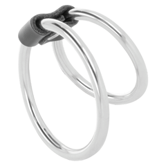 Double anneau pénien métallique 5 et 3,8 cm – Darkness — produit seul sur fond blanc