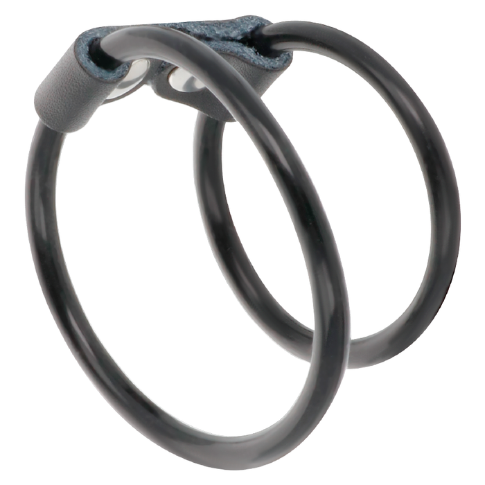 Double anneau pénien flexible 5 et 3,6 cm – Darkness — produit seul sur fond blanc