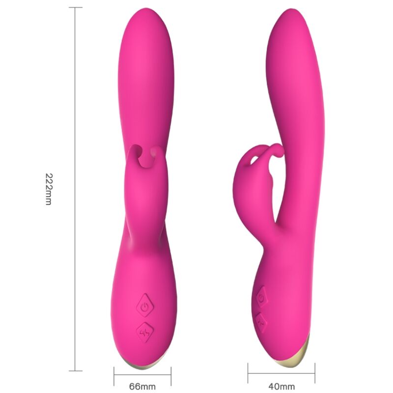 Vibromasseur rabbit Bonnie rechargeable – Armony — fuchsia sur fond blanc
