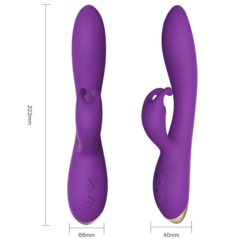 Vibromasseur rabbit Bonnie rechargeable – Armony — violet sur fond blanc
