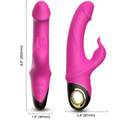 Vibromasseur rabbit Meteror à moteurs séparés – Armony — fuchsia sur fond blanc