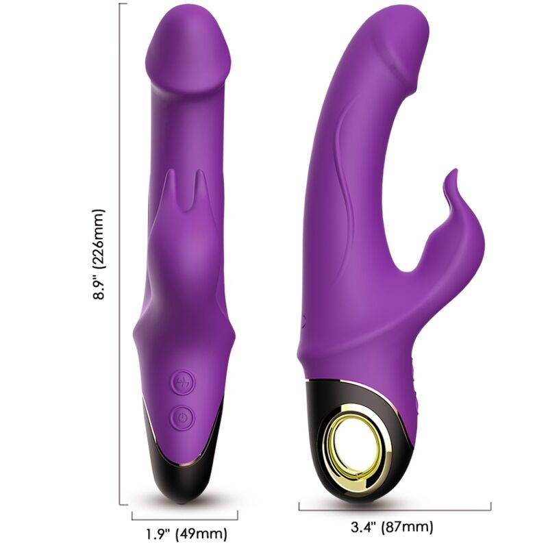 Vibromasseur rabbit Meteror à moteurs séparés – Armony — violet sur fond blanc
