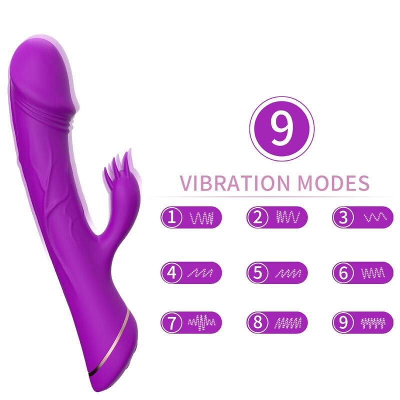 Vibromasseur rabbit courbé 20,4 cm – Armony — violet sur fond blanc