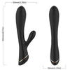 Vibromasseur rabbit texturé noir 20,5 cm – Armony — produit sur fond blanc