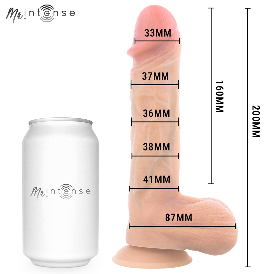 Vibromasseur Logan chauffant avec télécommande 20 cm – Mr Intense — détail et autre vue