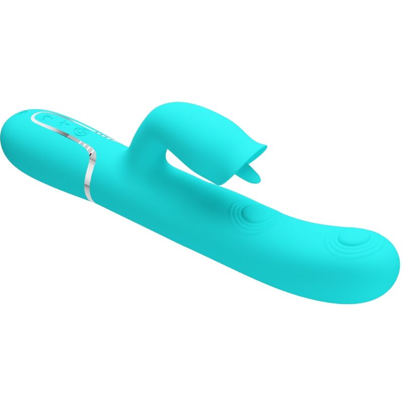 Vibromasseur rabbit Rabbit à languette mobile – Pretty Love – Vert aqua